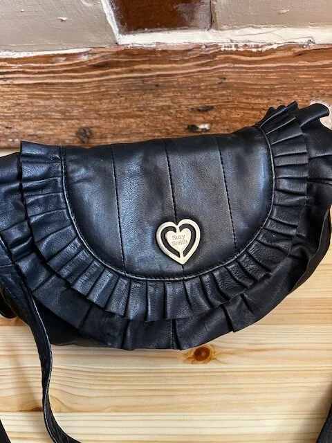 SUZY SMITH butter soft black leather shoulder xb bag view 7