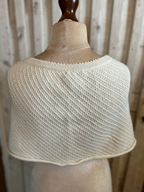 Luxury baby aplaca cream knit capelet view 5