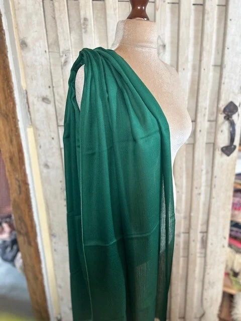 Emerald Green lightweight wool & silk pashmina shawl by Pashmina Love view 3