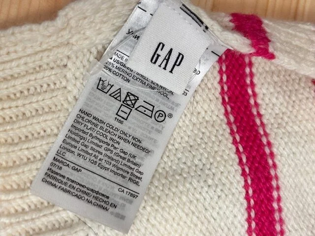 GAP stripe wool cotton blend long winter scarf view 3