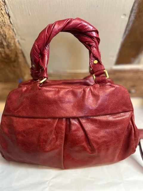 Fab MARC JACOBS deep red washed leather multi strap across body shoulder bag view 8