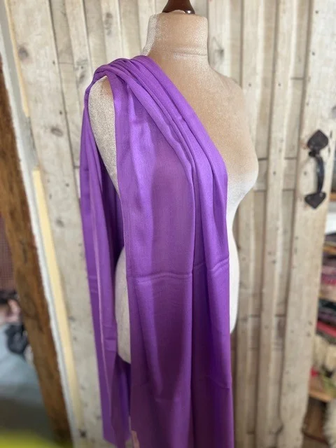 Regal Purple lightweight wool & silk pashmina shawl by Pashmina Love view 3