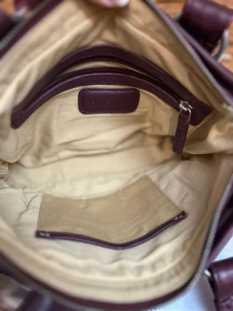 Plum HIDESIGN by Radley small rustic leather top handle grab bag view 4