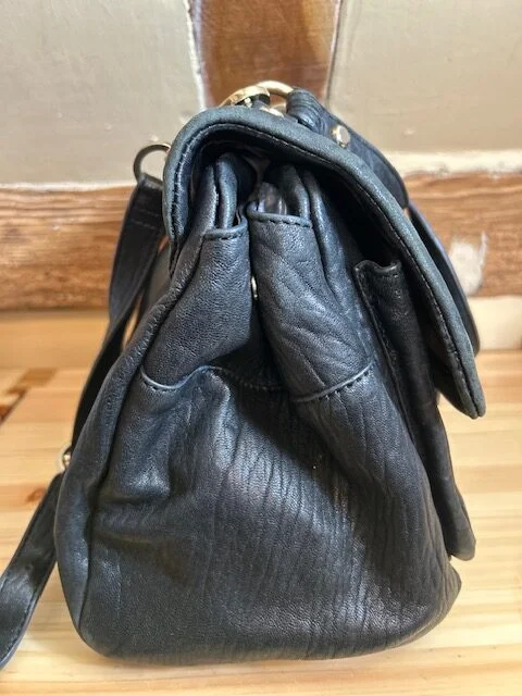 KAREN MILLEN black butter soft leather grab xb shoulder bag view 3