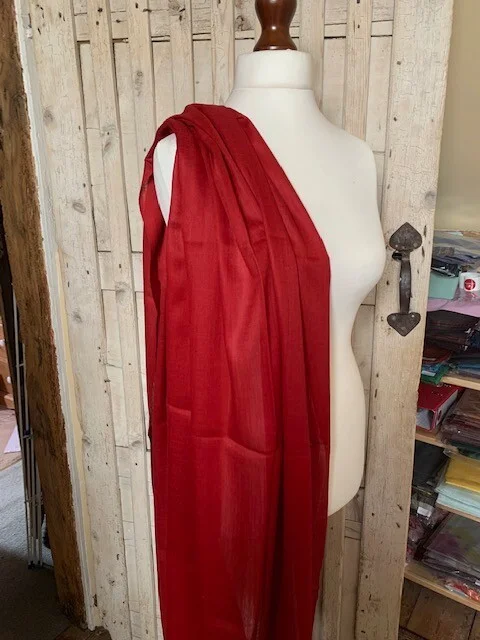 Fine lightweight cashmere & wool pashmina tomato by Pashmina Love view 3
