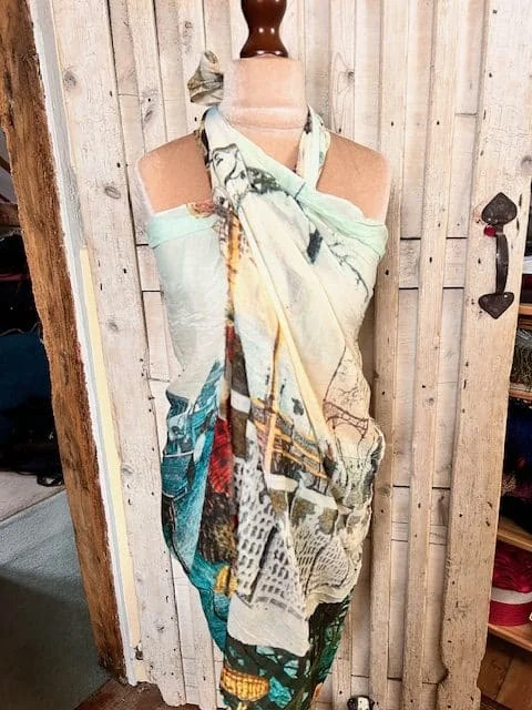 DIANE WILSON ARCANA architecture print pashmina scarf sarong view 7
