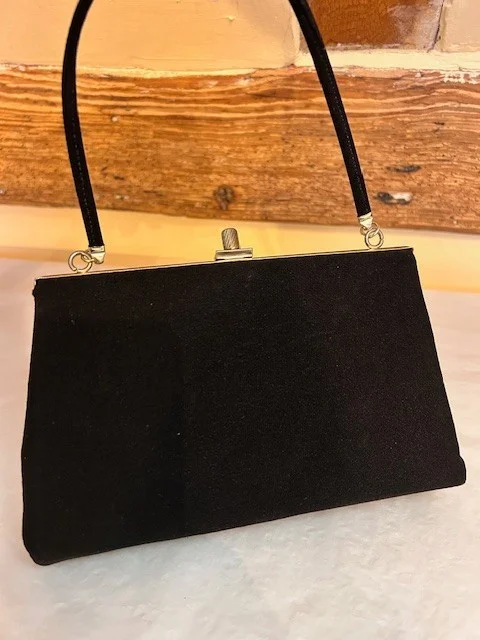 CLOTHFAIR true vintage black fabric floral embroidered occasion handbag view 6