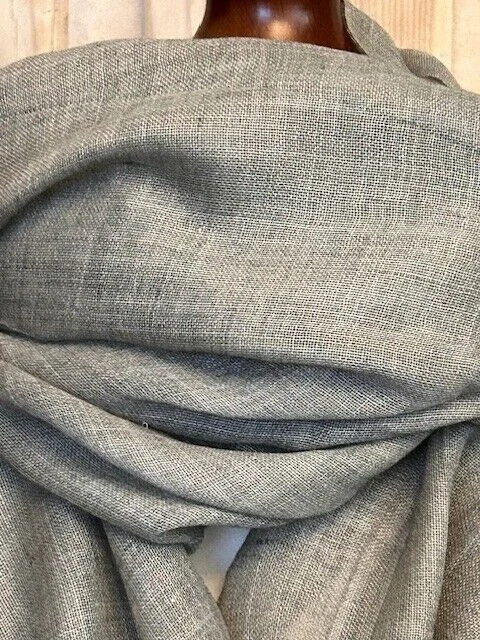 Superfine lightweight mid grey melange pure wool pashmina by Pashmina Love. view 2