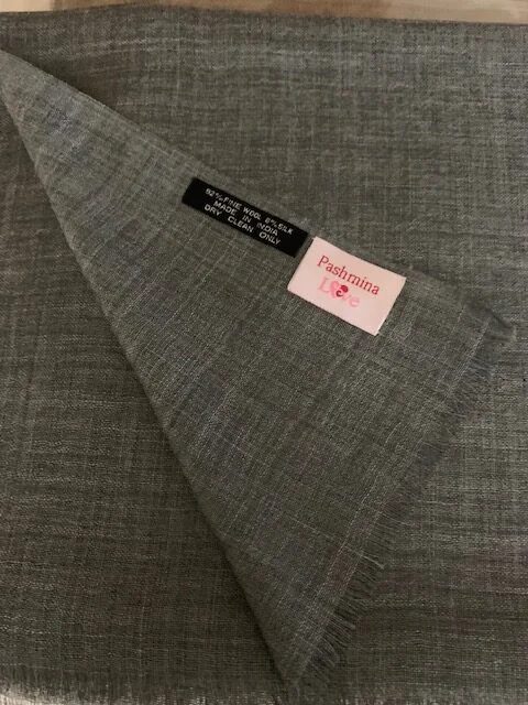Superfine wool silk steel grey melange pashmina by Pashmina Love view 3