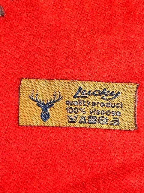 LUCKY red grey reversible tree pattern knit pashmina scarf shawl view 6