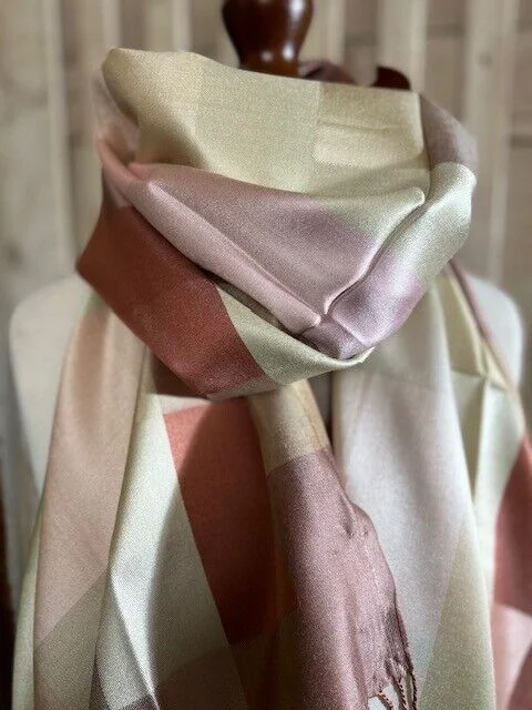 Naturals fine quality pure silk large geometric print pashmina Pashmina Love