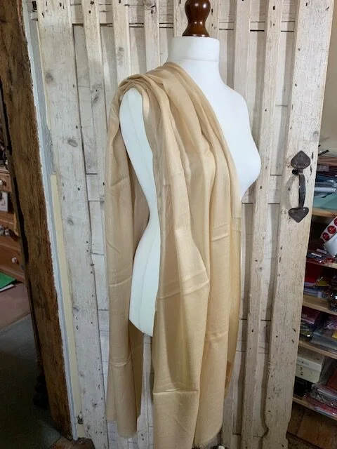 Superfine wool silk almond pashmina by Pashmina Love view 2