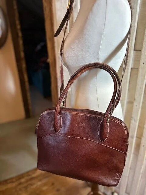 Lloyd Baker conker brown leather classic multi strap across body grab tote bag view 3