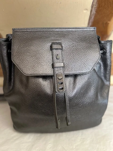 LIEBESKIND BERLIN pewter leather backpack rucksack bag view 4