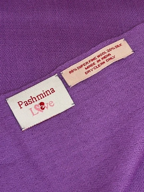Regal Purple lightweight wool & silk pashmina shawl by Pashmina Love view 4