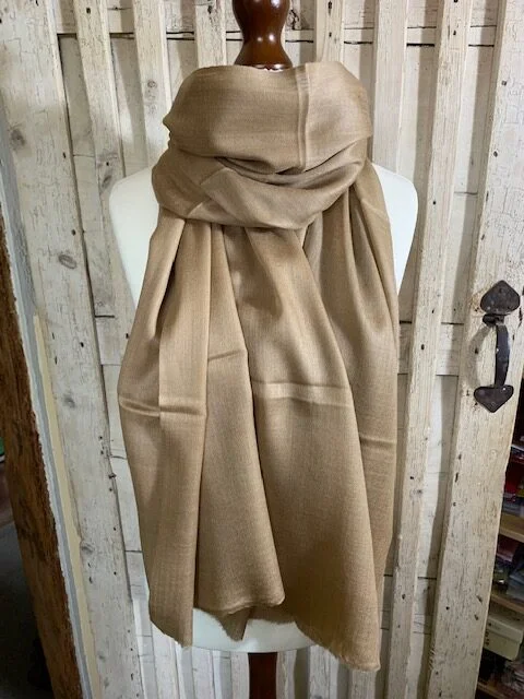 Superfine wool silk biscuit pashmina by Pashmina Love