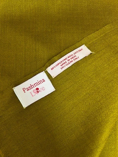 Antique Gold lightweight wool & silk pashmina shawl by Pashmina Love view 4