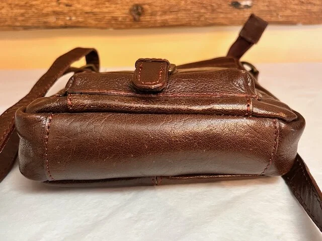 ASHWOOD dark chestnut leather small across body shoulder bag view 7
