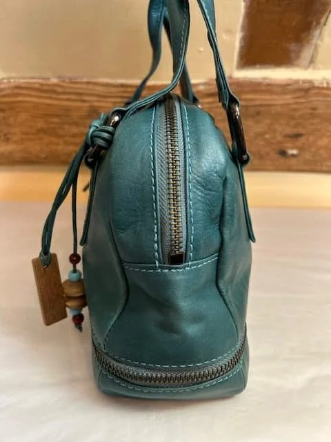 HIDESIGN by Radley dark teal rustic leather grab handbag view 4
