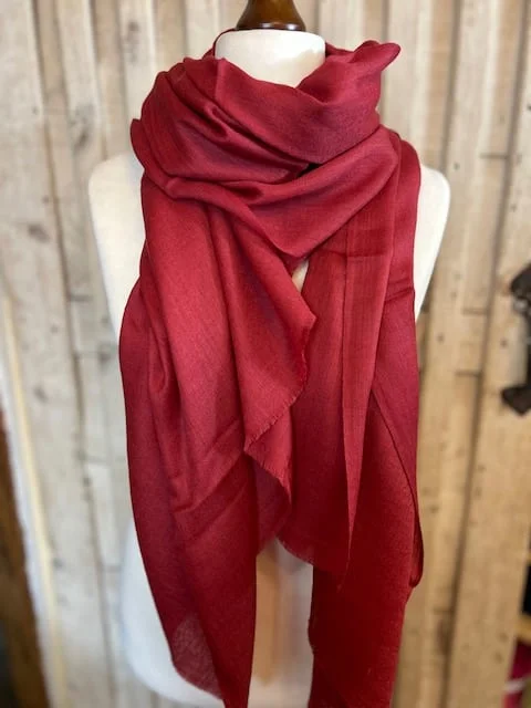 Ruby fine lightweight merino wool & silk pashmina by Pashmina Love