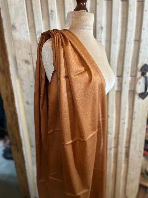 Mocha Brown lightweight wool & silk pashmina shawl by Pashmina Love view 3