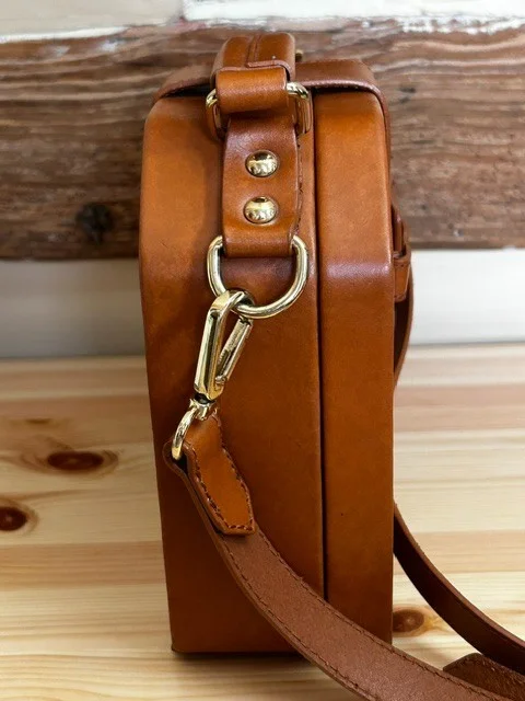 AND OTHER STORIES chestnut tan leather boxy xb shoulder bag view 2