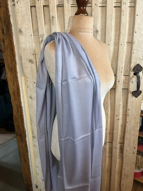 Sky blue lightweight wool & silk pashmina shawl by Pashmina Love view 3