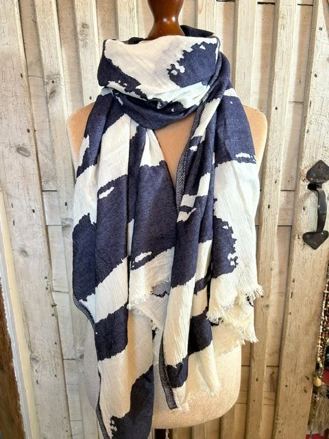 Stunning JOHN LEWIS cotton blend large all season scarf pashmina shawl view 2