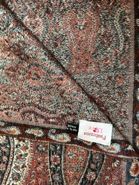 Beautiful traditional conker multi Jamawar pure pashmina shawl by Pashmina Love view 6