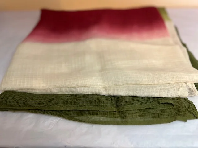 Large raspberry green cream ombre fine wool blend pashmina shawl scarf wrap view 6
