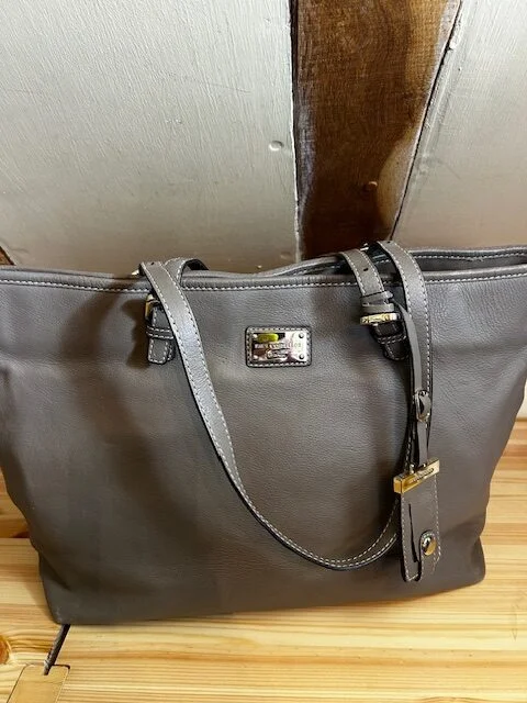 Lge PAUL COSTELLOE stone taupe tote shopper shoulder bag view 2