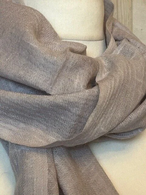 Dusky lilac fine lightweight angora wool scarf by Pashmina Love. view 2