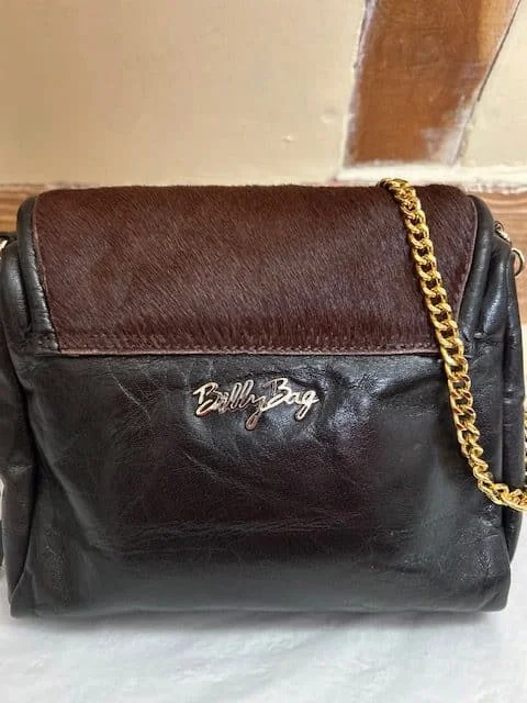 BILLY BAG conker leather & ponyskin satchel saddle xb shoulder bag view 5