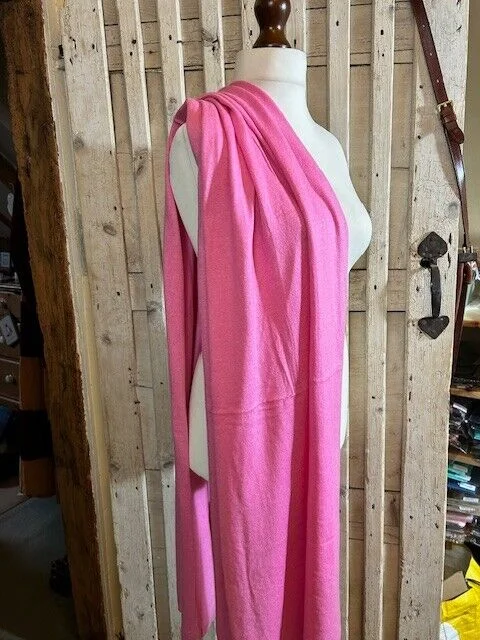 Luxury blush plain knit cashmere wool & silk pashmina by Pashmina Love view 3