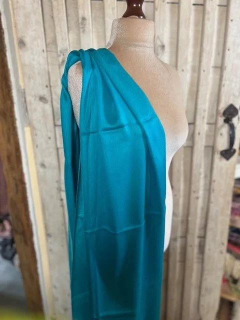Teal lightweight wool & silk pashmina shawl by Pashmina Love view 3